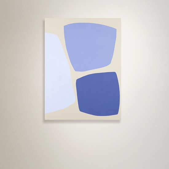 Mia Farrington: Azzurro, 2022, Acrylic on raw canvas, 48 x 36 inches