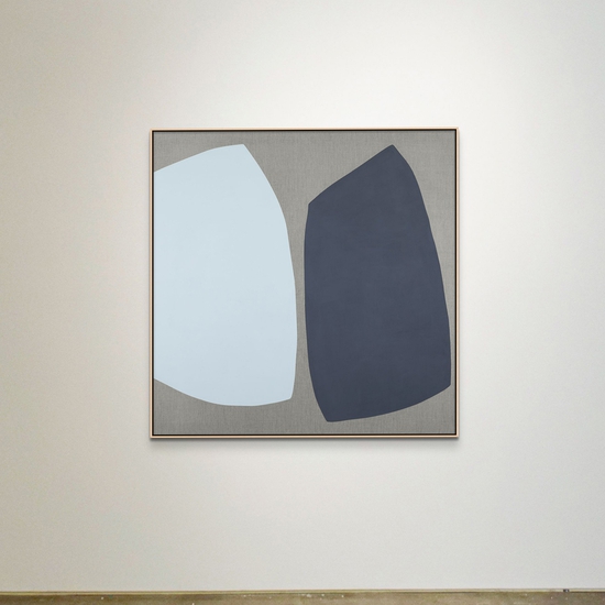 Mia Farrington: Basalt II, 2022, Acrylic on raw linen, 48 x 48 x 1.5 inches (framed dimensions: 49.25 x 49.25 x 2.5 inches)