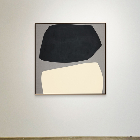 Mia Farrington: Cantelever, 2022, Acrylic on raw linen, 48 x 48 inches (framed dimensions: 49.25 x 49.25 x 2.5 inches)