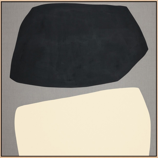 Mia Farrington: Cantelever, 2022, Acrylic on raw linen, 48 x 48 inches (framed dimensions: 49.25 x 49.25 x 2.5 inches)