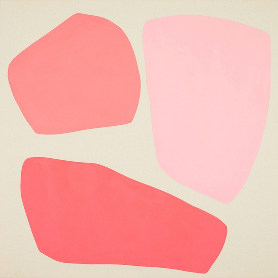 Mia Farrington: Corrallo II, 2022, Acrylic on raw canvas, 36 x 36 inches