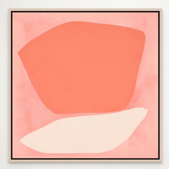 Mia Farrington: Fire Coral, 2024, Ink and Acrylic on Canvas, 24 x 24 x 1.25 inches (Framed: 25.25 x 25.25 x 2.5 inches)