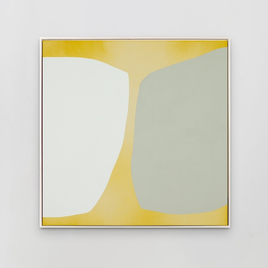 Mia Farrington: Helios, 2023, Ink and acrylic on canvas, 24 x 24 inches (framed dimensions: 25.25 x 25.25 x 2.5 inches)