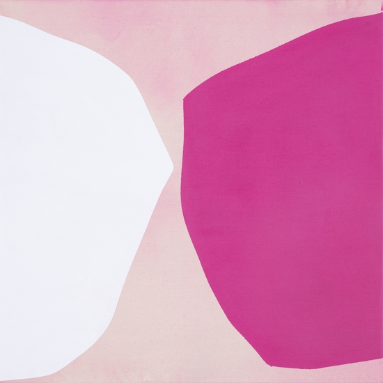 Mia Farrington: Horizon Study 1, 2024, Ink And Acrylic On Raw Canvas, 24 x 24 x 1.75 inches (Framed 25.25 x 25.25 x 2.5 inches)