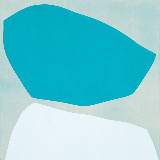 Mia Farrington: Horizon Study 2, 2024, Ink and Acrylic on Raw Canvas, 24 x 24 x 1.75 inches (framed 25.25 x 25.25 x 2.5 inches).