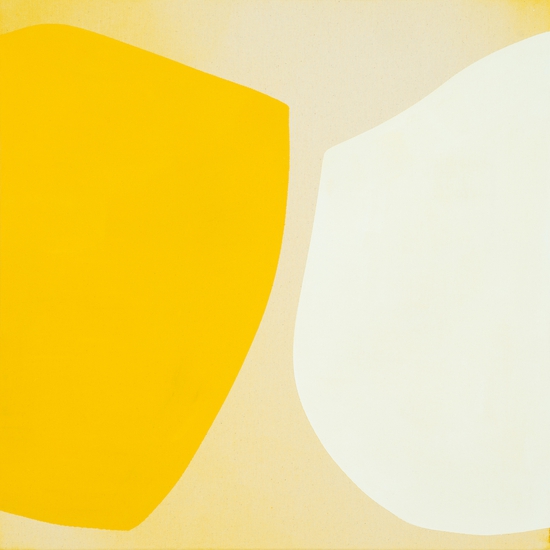 Mia Farrington: Horizon Study 3, 2024, Ink and Acrylic on Raw Canvas, 24 x 24 x 1.75 inches (framed 25.25 x 25.25 x 2.5 inches)