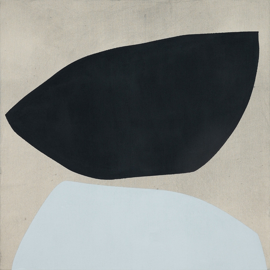 Mia Farrington: Horizon Study 4, 2024, Ink and Acrylic on Raw Canvas, 24 x 24 x 1.75 inches (Framed 25.25 x 25.25 x 2.5 inches)