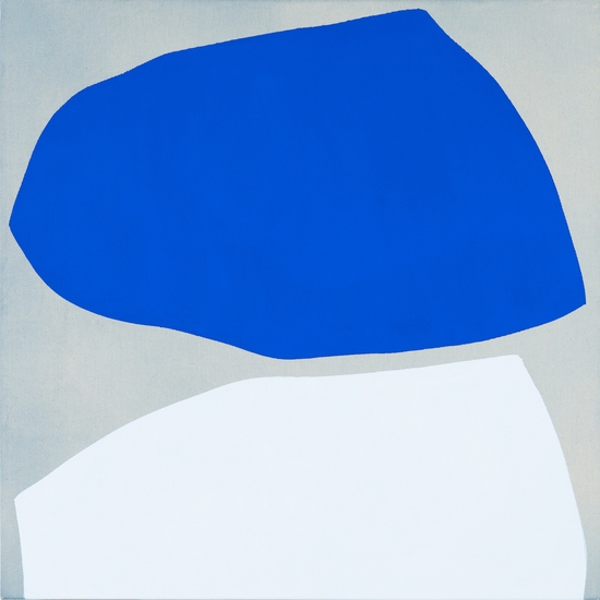 Mia Farrington: Horizon Study 5, 2024, Ink and Acrylic on Raw Canvas, 24 x 24 x 1.75 inches (framed 25.25 x 25.25 x 2.5 inches)