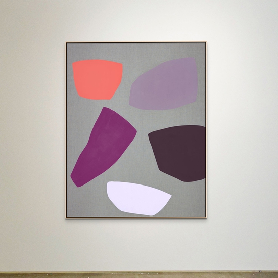 Mia Farrington: Hibiscus II, 2022, Acrylic on raw linen, 60 x 48 inches (framed dimensions: 61.25 x 49.25 x 2.5 inches)