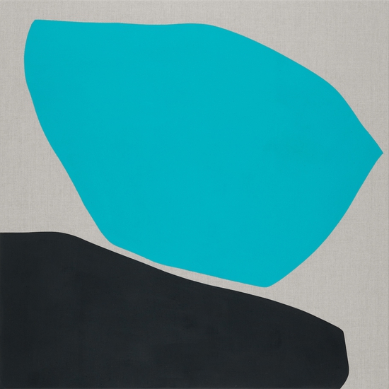 Mia Farrington: La Ombra, 2024, Acrylic on Raw Linen, 36 x 36 x 2.5 inches
