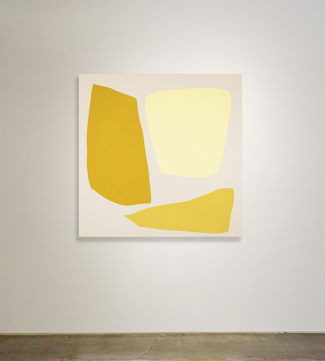 Mia Farrington: Oro II, 2022, Acrylic on raw canvas, 48 x 48 inches