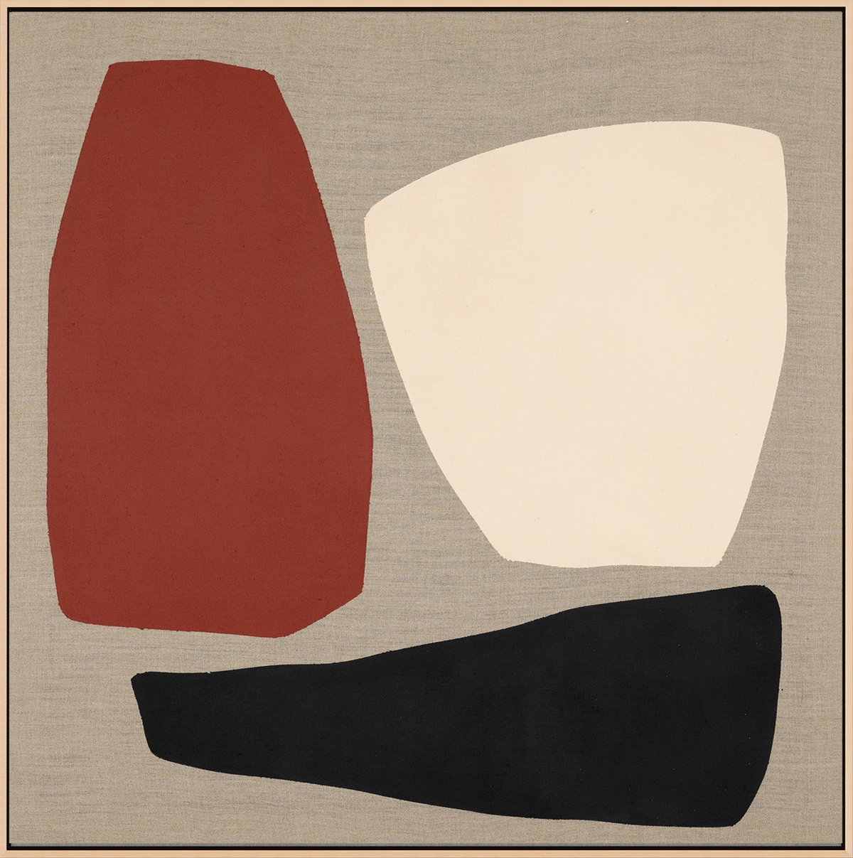 Mia Farrington: Ossido II, 2021, Acrylic on raw linen, 30 x 30 inches (framed dimensions: 31.25 x 31.25 x 2.5 inches)