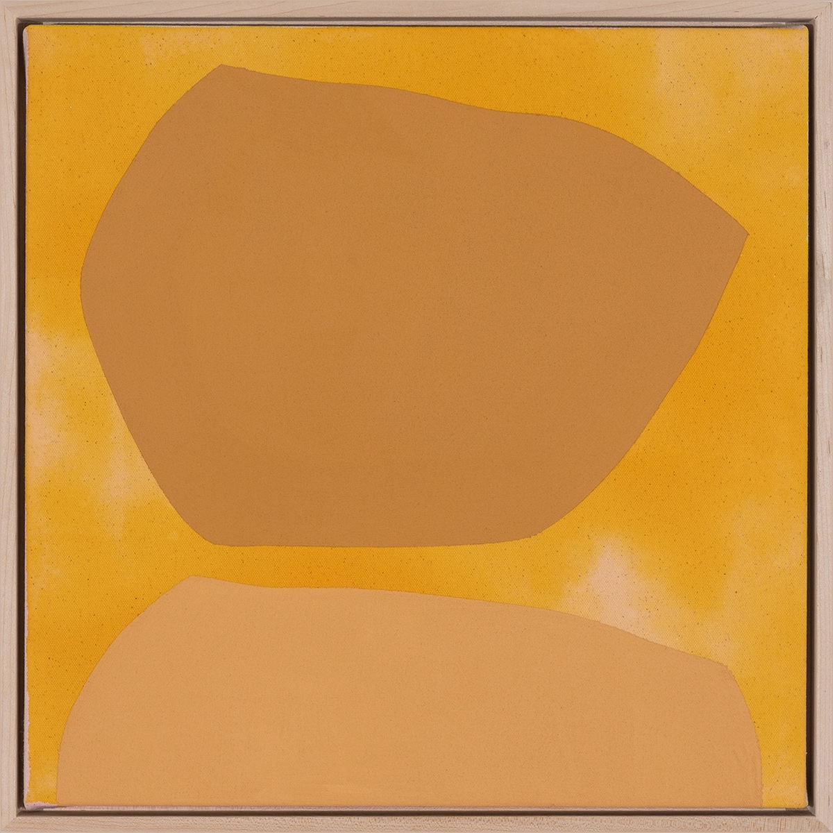 Mia Farrington, Sienna, 2026, Acrylic and ink on canvas, 16 x 16 x 2 inches, Framed size 17 x 17 x 2.5 inches