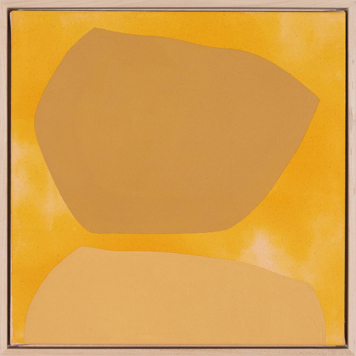 Mia Farrington, Sienna, 2026, Acrylic and ink on canvas, 16 x 16 x 2 inches, Framed size 17 x 17 x 2.5 inches