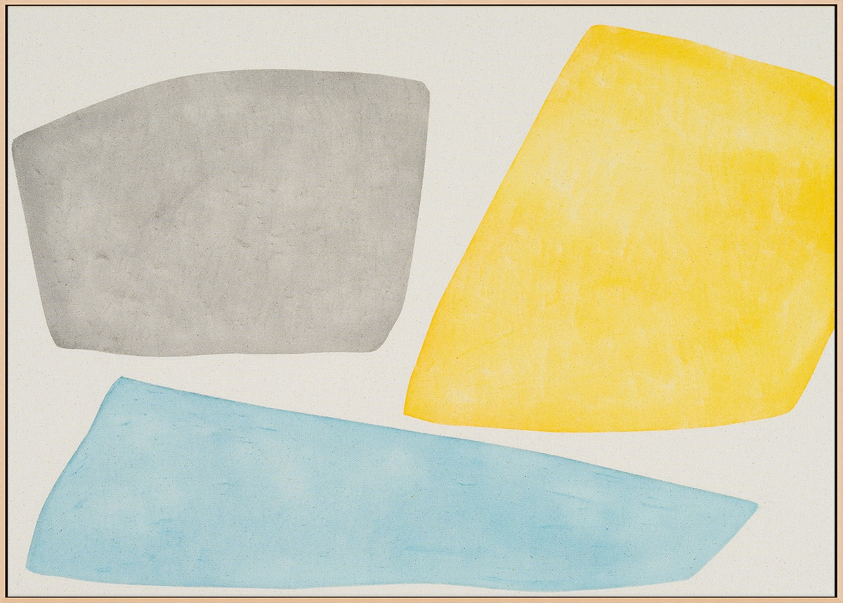 Mia Farrington: Ink Study No. 1, 2023, Acrylic ink on raw canvas, 20 x 28 inches (framed dimensions: 21.5 x 29.5 x 2.5 inches)