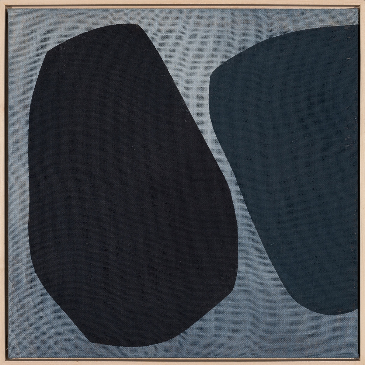 Mia Farrington, Untitled 3, 2026, Acrylic on burlap, 24 x 24 inches, Framed size 25 x 25 x 2 inches
