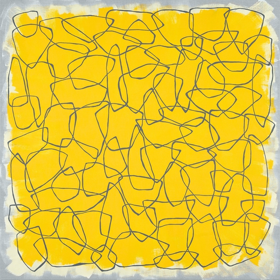Mia Farrington: Vivace, 2024, Acrylic on Raw Linen, 36 x 36 x 2.5 inches
