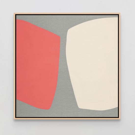 Mia Farrington: Yarrow, 2022, Acrylic on raw linen, 36 x 36 inches (framed dimensions: 37.25 x 37.25 x 2.5 inches)