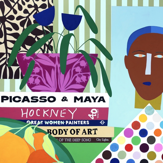 (15659) Body of Art, Palette, and Oranges -- Mary Finlayson