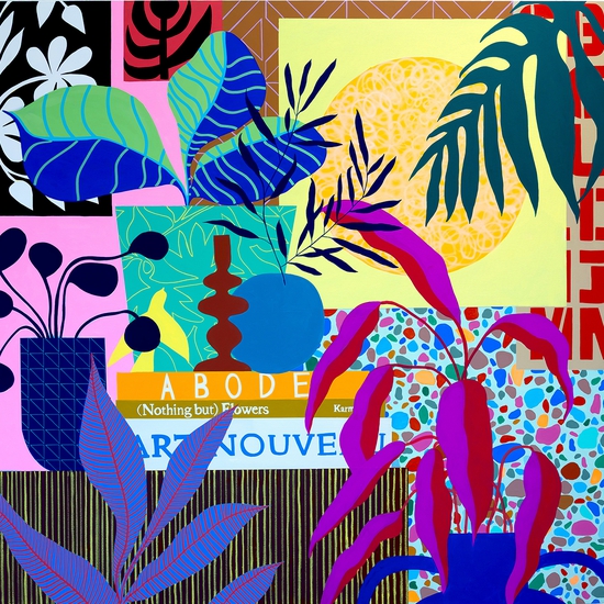 SOLD - Mary Finlayson, Nothing but Flowers, 2025, Gouache on canvas, 60 x 60 inches