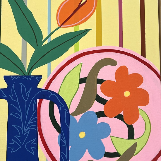 Detail of 'Peace Lily with Tugboat Tiger and Bits from Home'