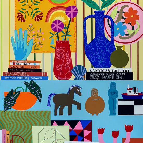 (15396) Peace Lily with Tugboat Tiger and Bits from Home -- Mary Finlayson