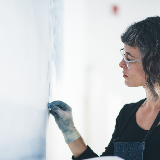 Zaria Forman in her studio