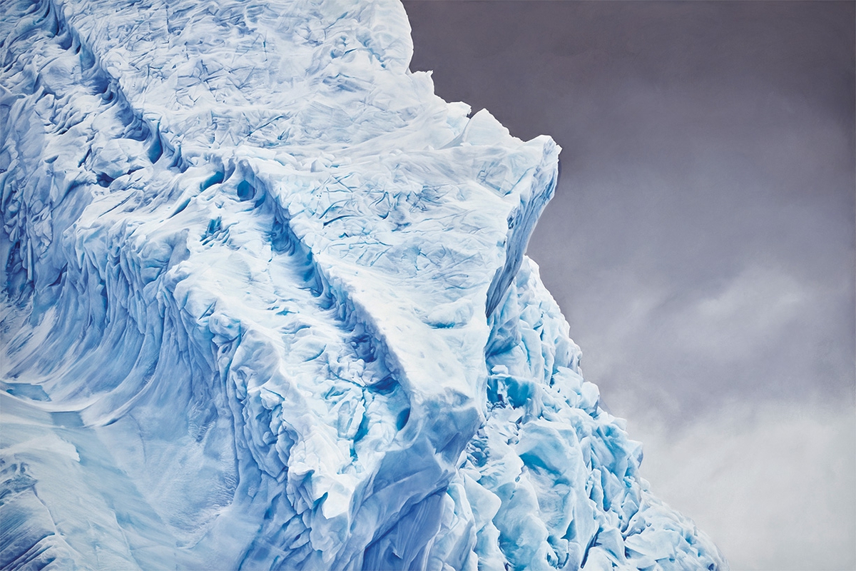Zaria Forman, Cierva Cove Antarctica No.2 , 2017, Soft pastel on paper, 70 x 105 inches, Framed size 75.5 x 110.5 x 3.5 inches