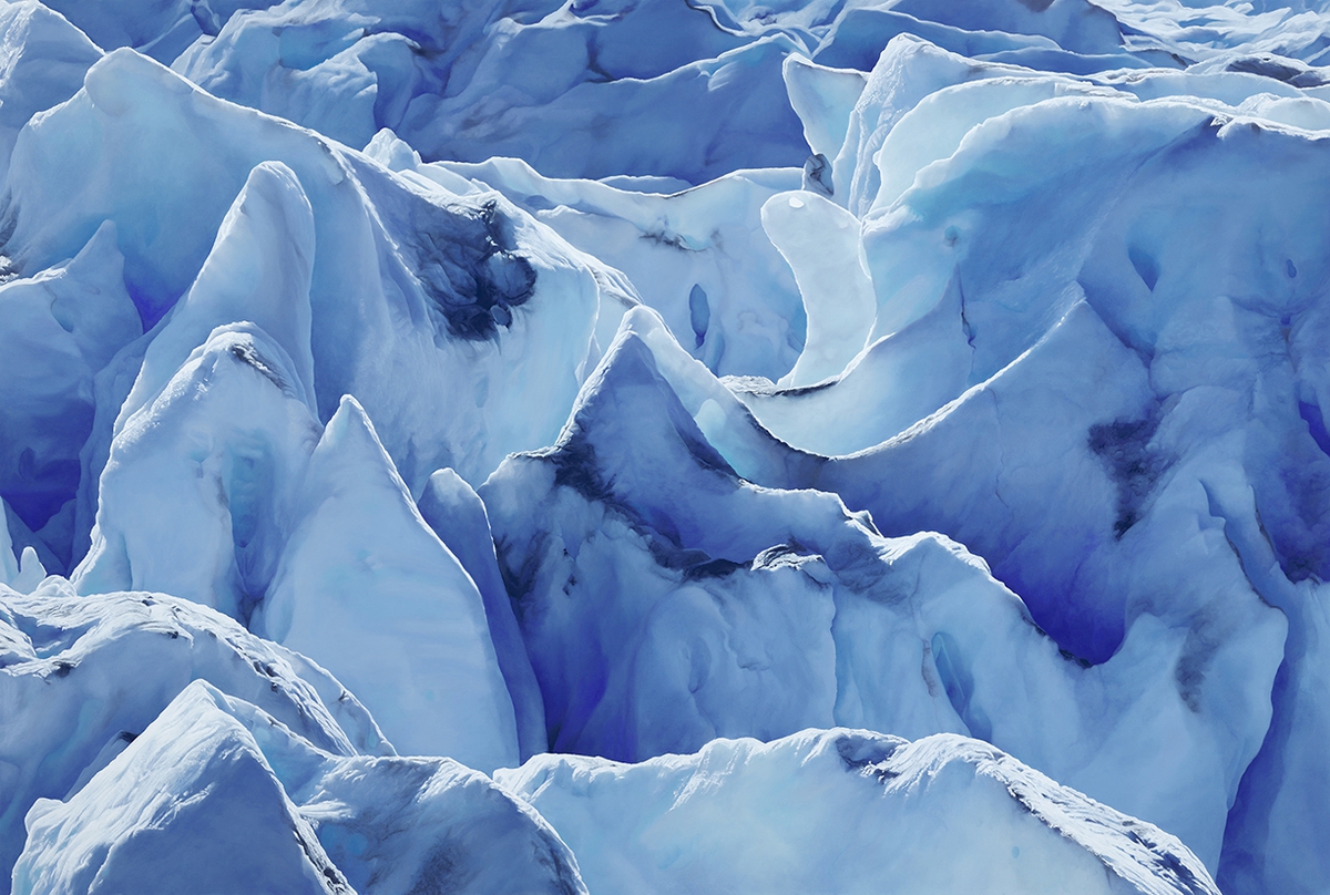 Zaria Forman, Perito Moreno Glacier no. 1, Argentina, December 13th, 2018, 2020, Fine art print, 50 x 74 inches, Edition of 15