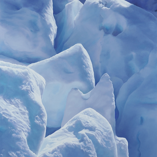 Zaria Forman: Perito Moreno Glacier no. 2, Argentina, December 13th, 2018, 2020, Soft pastel on paper, 50 x 44 inches