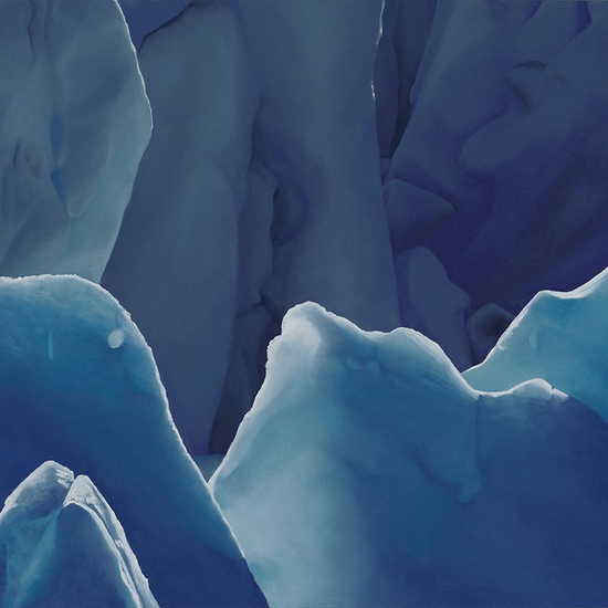 Zaria Forman: Perito Moreno Glacier no. 3, Argentina, December 13th, 2018, 2020, Soft pastel on paper, 20 x 31 inches