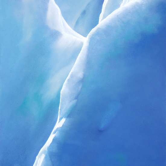Zaria Forman: Perito Moreno Glacier no.8, Argentina, December 13th, 2018, 2020, Soft pastel on paper, 15 x 10.25 inches (framing dimensions: 18.5 x 14 x 3.5 inches)
