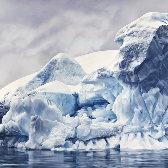Zaria Forman, Whale Bay, Antarctica No. 4, 2016, Soft pastel on paper, 84 x 144 inches