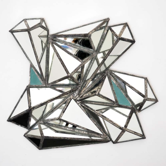 AS-72017B, 2020, French mirror, copper foil, lead free solder, 15.75 x 17.5 x 2.75 inches
