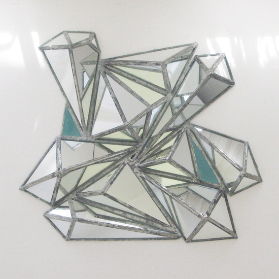 Shahla Friberg: AS-72017B, 2020, French mirror, copper foil, lead free solder, 15.75 x 17.5 x 2.75 inches