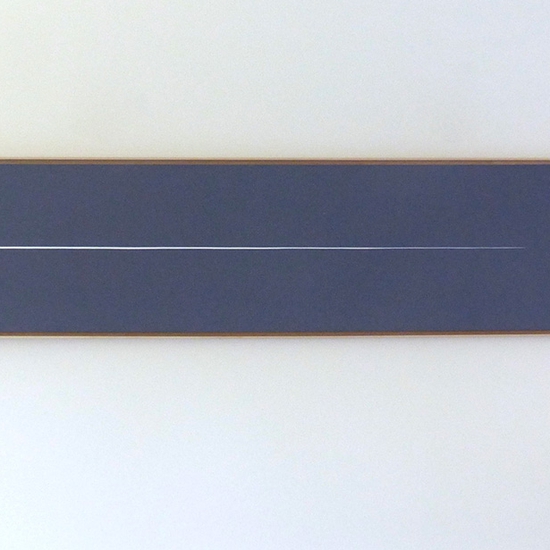 Sara Genn: How to Build a Dusk (Dreamer), 2023, Acrylic on canvas, 24 x 108 inches (framed dimensions: 25.5 x 109.5 x 2 inches)