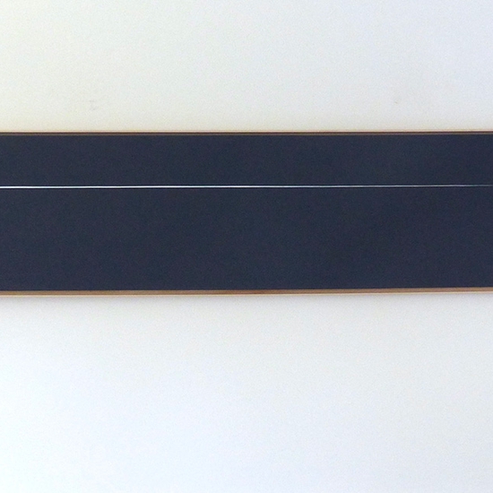 Sara Genn: How to Build a Dusk (Mockingbird), 2023, Acrylic on canvas, 24 x 108 inches (framed dimensions: 25.5 x 109.5 x 2 inches)