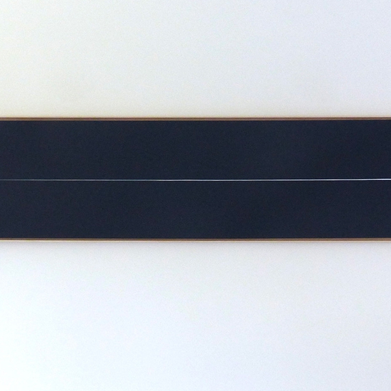 Sara Genn: How to Build a Dusk (Moonshadow), 2023, Acrylic on canvas, 24 x 108 inches (framed dimensions: 25.5 x 109.5 x 2 inches)