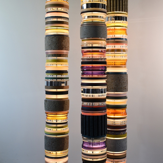 Studio Image of ', 'Untitled (Yellow With Rocks)', 'Starting Purple', and 'Starting Concrete'