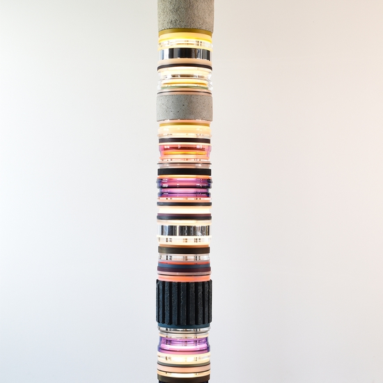 SOLD Matt Gagnon, Starting Purple, 2025, Mixed Media, 87.25 x 10.5 x 10.5 inches
