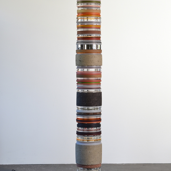 Matt Gagnon, Untitled (Dark Blue Pale Red), 2025, Mixed media, 83 x 10.5 x 10.5 inches, Off