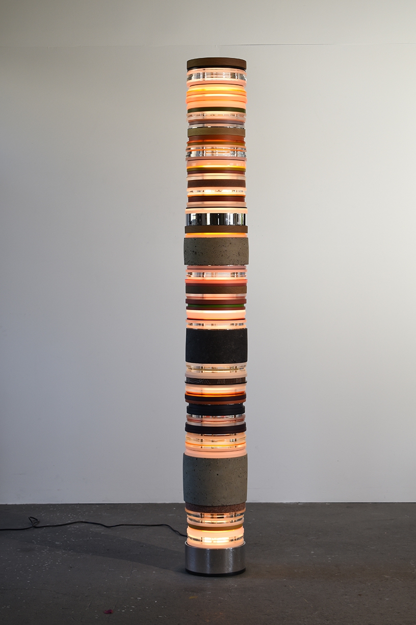 Matt Gagnon, Untitled (Dark Blue Pale Red), 2025, Mixed media, 83 x 10.5 x 10.5 inches