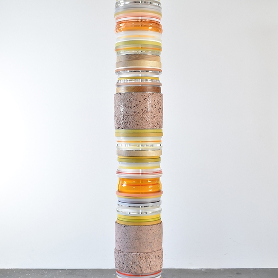 Matt Gagnon, Untitled (Pink Concrete), 2025, Mixed media, 80.25 x 10.5 x 10.5 inches