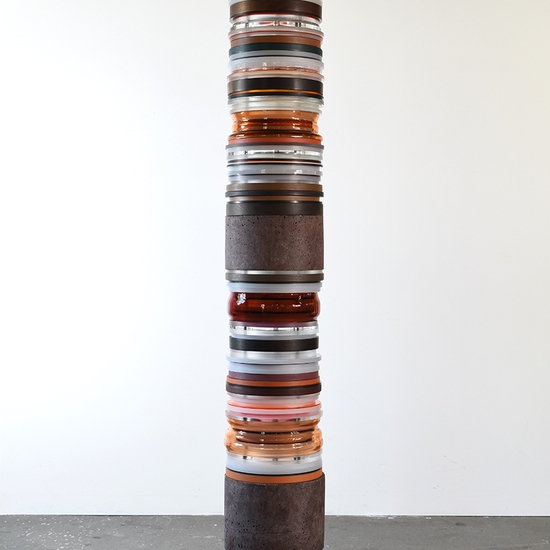 Matt Gagnon, Untitled (Red Brown), 2025, Mixed media, 74.5 x 10.5 x 10.5 inches