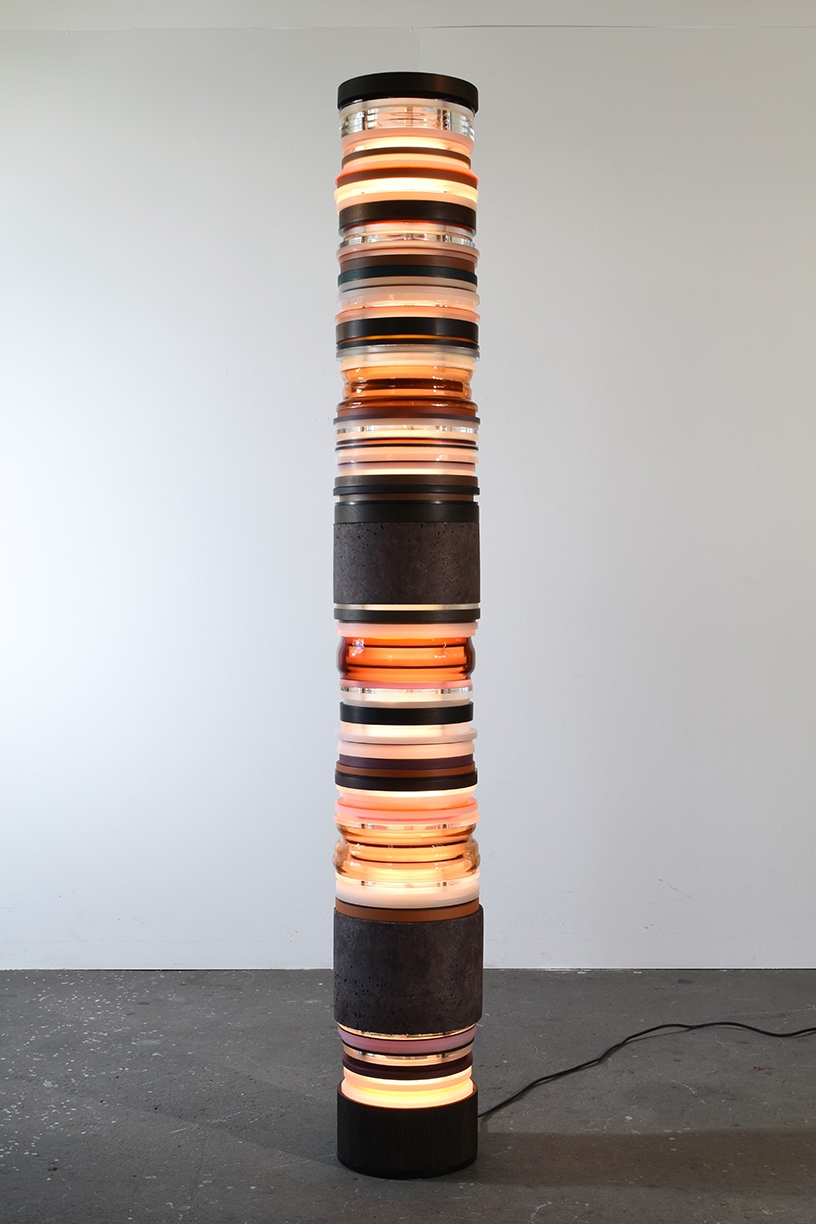 Matt Gagnon, Untitled (Red Brown), 2025, Mixed media, 74.5 x 10.5 x 10.5 inches