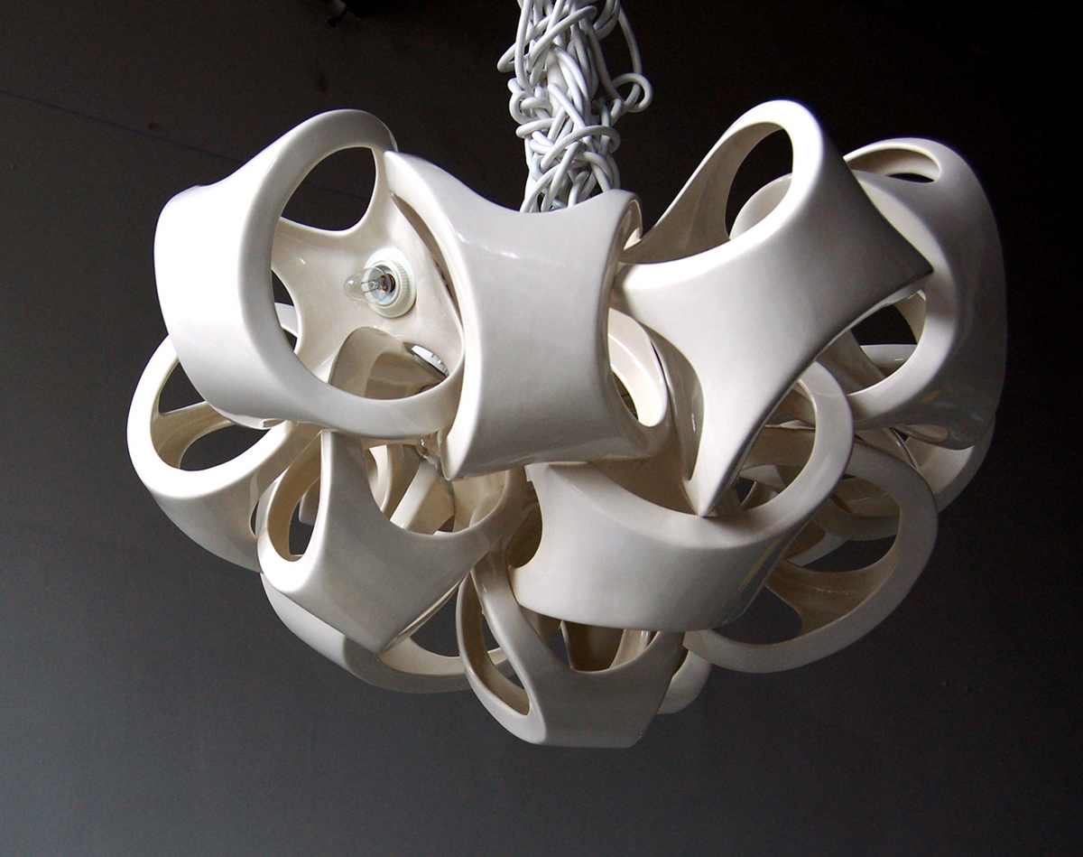 Matt Gagnon: Ceramic Light (Wide 15 Cluster), 2020, Ceramic, available in clusters of approximately 5, 10, 15, or 20 elements