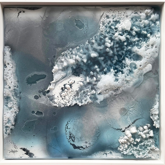 Alva Gallagher: Expanse 2, 2022, Cast resin, 24.75 x 24.25 x .75 (framed dimensions: 25.5 x 26 x 2 inches)