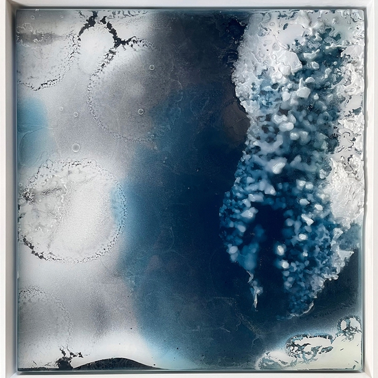 Alva Gallagher: Expanse, 2022, Cast resin, 24.25 x 23.25 x .75 inches (framed dimensions: 25.5 x 24.5 x 2 inches)