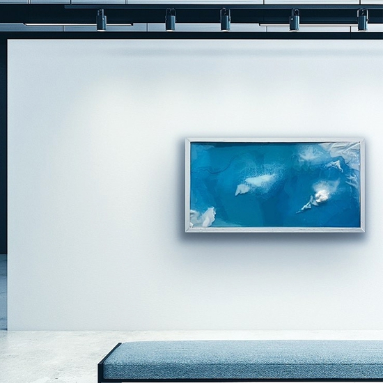 Alva Gallagher: Fall Moraine Lake, 2021, Steel and resin, 24 x 48 inches
