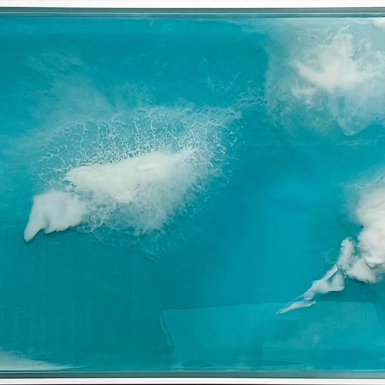 Alva Gallagher: Fall, 2021, Cast resin, 24 x 48 inches (framed dimensions: 25.5 x 49.5 x 2 inches)